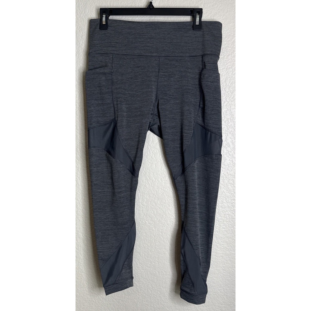Members‎ Mark Womens XXL Heather Grey Mesh Compression Ankle Legging Activewear